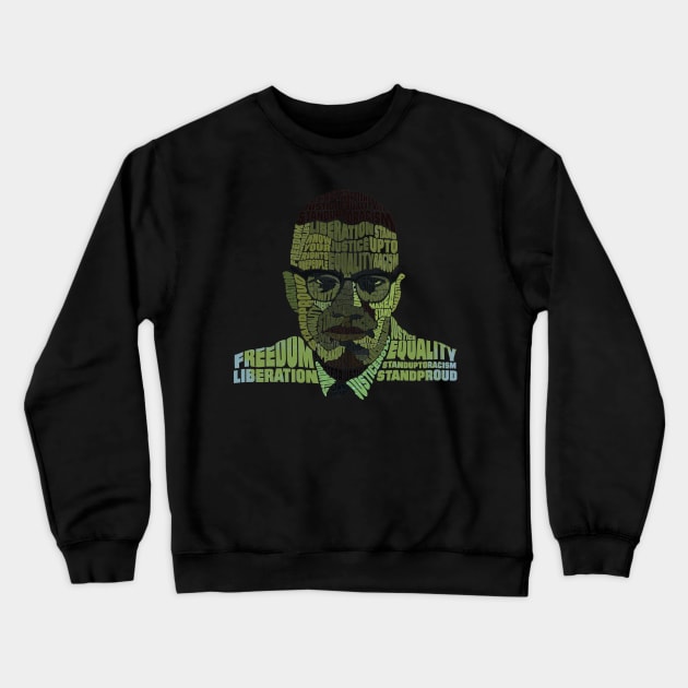 Malcolm X Crewneck Sweatshirt by HAPPY TRIP PRESS